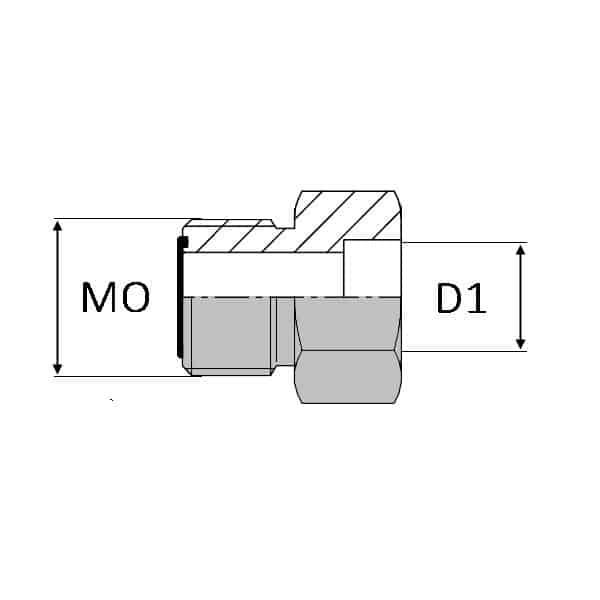 Adaptateur droit mâle ORFS x emmanchment à souder - 18 , 1
