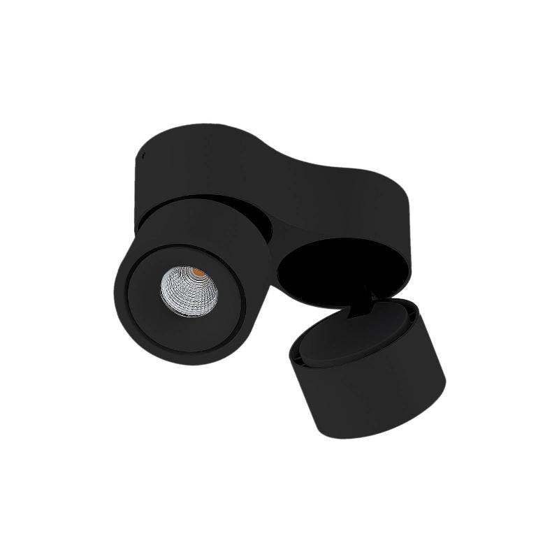 SPOT POUR PLAFOND LED ARCCHIO, 1240 LM, À 2 LAMPES, NOIR