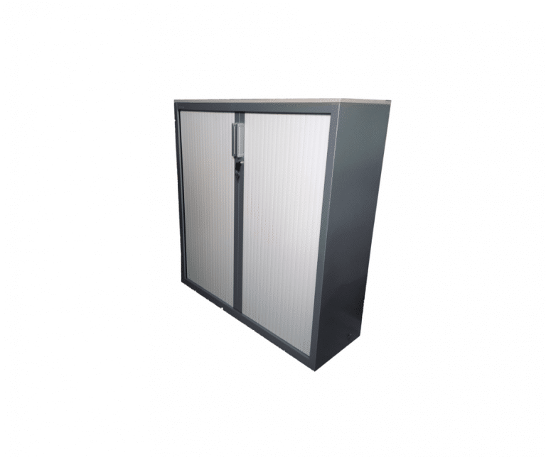Armoire basse Steelcase d'occasion - 130 cm x 120 cm - Couleur : Gris - Meuble de rangement_0