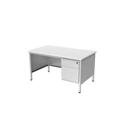 BUREAU 1/2 MIN L160 BLANC AVEC CAISSON 2T CONFORT 2 - ROBBERECHTS