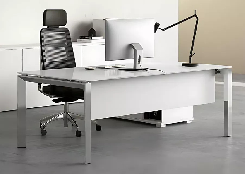 Bureau individuel sur crédence So Sierro - Plateau mélaminé, stratifié, verre ou phénolique - Garantie 3 ans_0