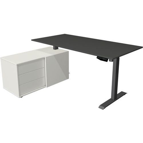BUREAU RÉGLABLE AVEC RANGEMENT MOVE1 ANTHRACITE - ANTHRACITE - KERKMANN