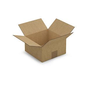 CAISSE CARTON BRUNE SIMPLE CANNELURE RAJA 20X20X11 CM