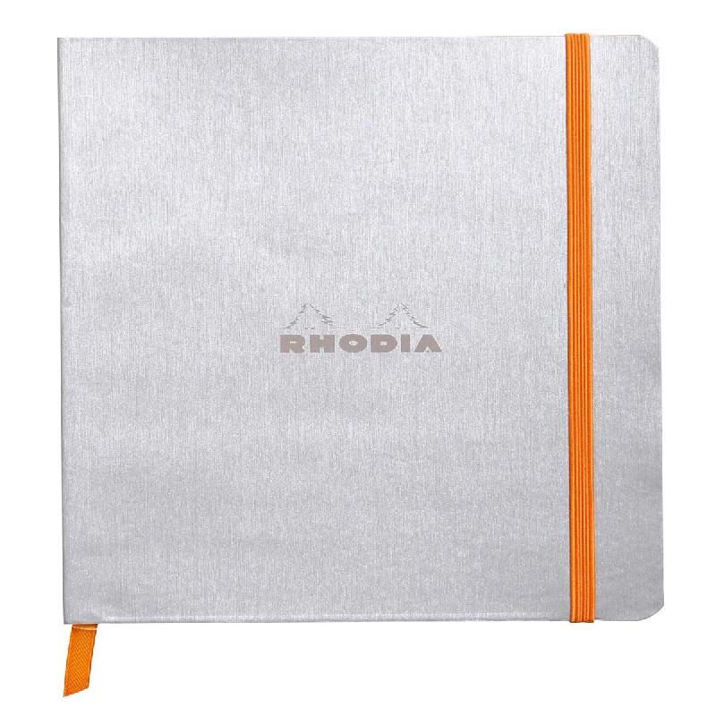 Carnet souple Rhodiarama argent A5, 160p./80 feuilles ivoire 90 g/m², dot grid - argenté 117451C_0