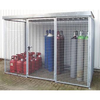CASIER GRILLAGÉ AVEC TOIT POUR 104 BOUTEILLES DE GAZ