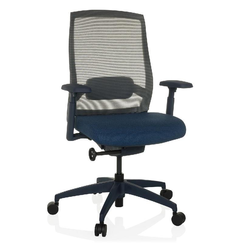 Chaise de bureau / chaise pivotante COLORE dossier résille / assise tissu bleu hjh OFFICE - bleu polyester 657703_0