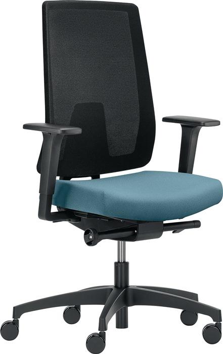 Chaise de bureau pivotante avec technique synchrone bleue eau 400-520 mm avec accoudoirs Capacité charge 150 kg DAUPHIN_0