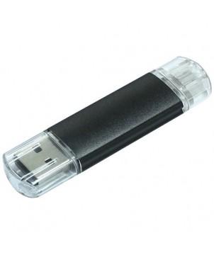 CLÉ USB ALUMINIUM ON THE GO OTG 16 GB - NOIR - CLÉ USB PUBLICITAIRE