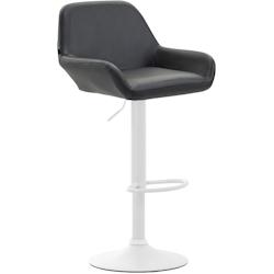 CLP Tabouret de bar Braga similicuir avec pied en métal Noir /Blanc - noir polyester 314514_0