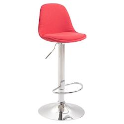CLP Tabouret de bar Kiel en tissu Chrome/Rouge - rouge textile 308956_0