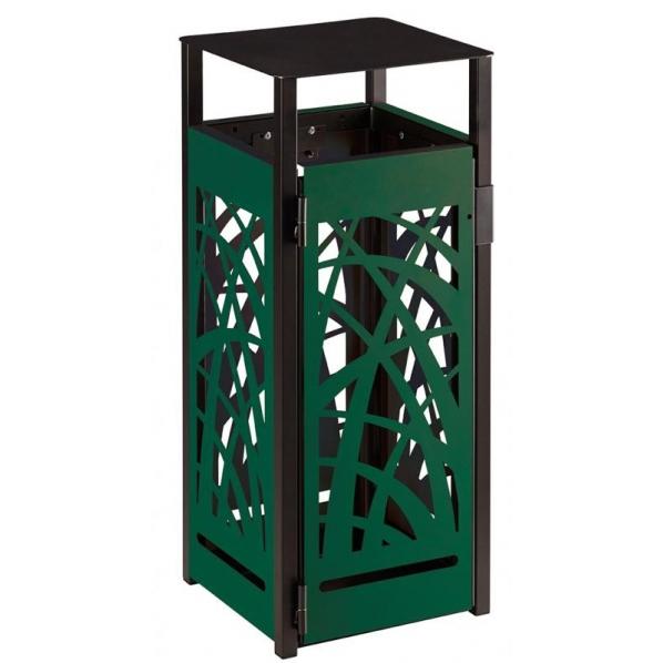 Corbeille vigipirate 110 litres - Cybel Anthracite mat et vert mousse - sécurisée, anti-corrosion et fabriquée en France_0