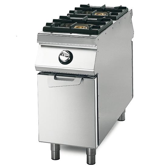 Cuisinière à gaz professionnelle sur coffre avec porte avec 2 brûleurs de 5.5 à 7.5 kw - VS11040PCG_0