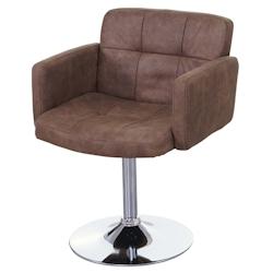 Décoshop26 - Chaise de salle à manger pivotante faux suède chromé marron vintage 04_0002391 - marron 3000276932699_0