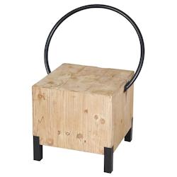Décoshop26 - Chaise de salle à manger tabouret desgn industriel en métal et bois massif 04_0006343 - 3000261718352_0