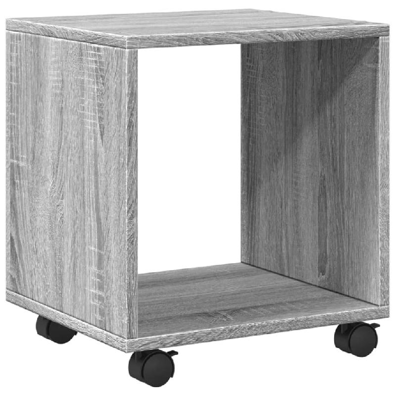 Décoshop26 - Table d'appoint console d'entrée meuble de salon sur roulettes 37 x 33 x 42,5 cm bois d'ingénierie gris DEC031380 - gris 3000258431882_0
