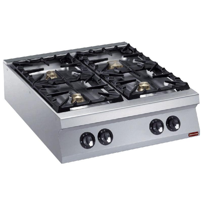 Diamond - Cuisinière 4 feux vifs gaz -TOP- - réf. G22/4B8T-N - gris inox AKS-G22/4B8T-N_0