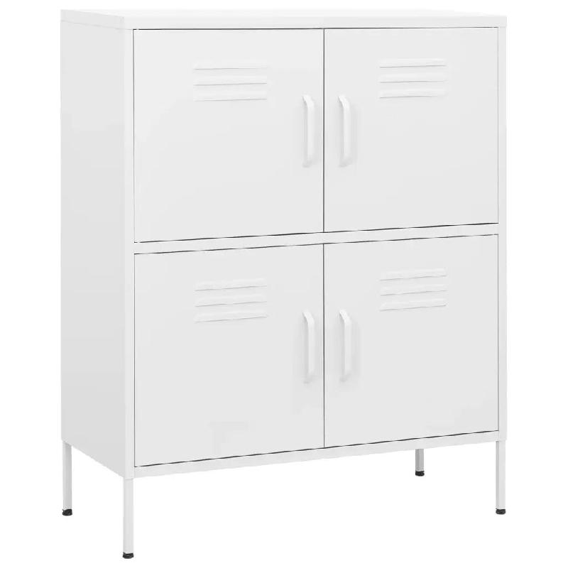 Helloshop26 - Armoire de rangement avec 2 étagères réglables style moderne bureau 80 x 35 x 101 cm en acier blanc 02_0046834 - blanc acier 30002344_0