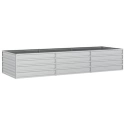 Helloshop26 - Jardinière bac lit surélevé plantes fleurs terrasse jardin de jardin 240 x 80 x 45 cm acier galvanisé argenté Argent 02_0039413 - 3_0