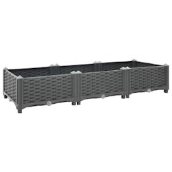 Helloshop26 - Jardinière lit surélevé plantes fleurs jardin 120 x 40 x 23 cm polypropylène gris foncé 02_0000902 - 3000072371531_0