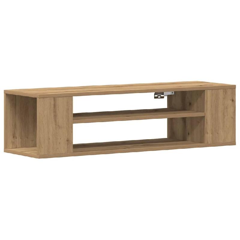 Helloshop26 - Meuble TV rectangulaire moderne avec 2 étagères organisation efficace salon 100 x 30 x 26,5 cm en bois d'ingénierie 02_0051901 - Bois_0