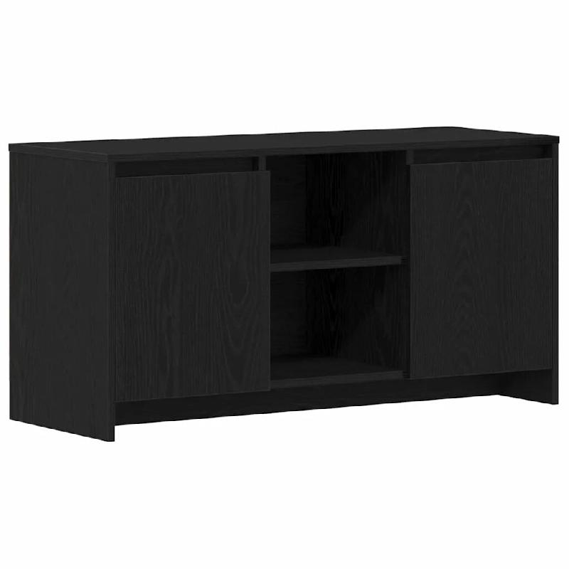 Helloshop26 - Meuble TV rectangulaire moderne minimaliste design rangement 102 x 37 x 52 cm en bois d'ingénierie noir 02_0051911 - noir Bois massif 3_0