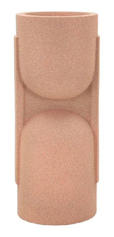 Mauro Ferretti Vase D'Extérieur Nui 91 Cm - Vase Futuriste En Résine Rouge Avec Éléments Circulaires En Relief - rouge 421760001_0
