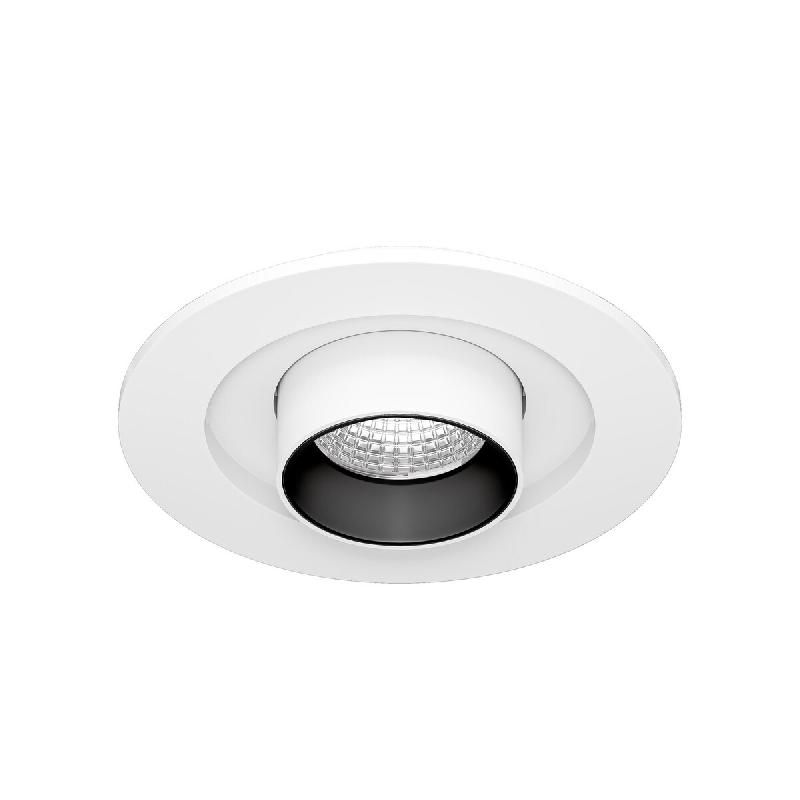 Mini Spot Encastré Led Oxo R 6W 42° Avec Sélecteur De Température 2700K/3200K/4000K Blanc Mat - Orientable Et Rétractable - Beneito & Faure - bla_0