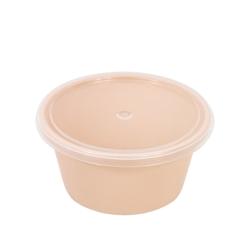 Packnwood FHC - 1000Pcs - Bol Reemp beige en plastique PP avec couvercle transparent - H40mm 120ml - beige plastique 294REPOT4_0
