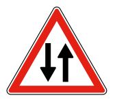 Panneau routier type A18 - Circulation dans les 2 sens - Réglementation des dangers_0