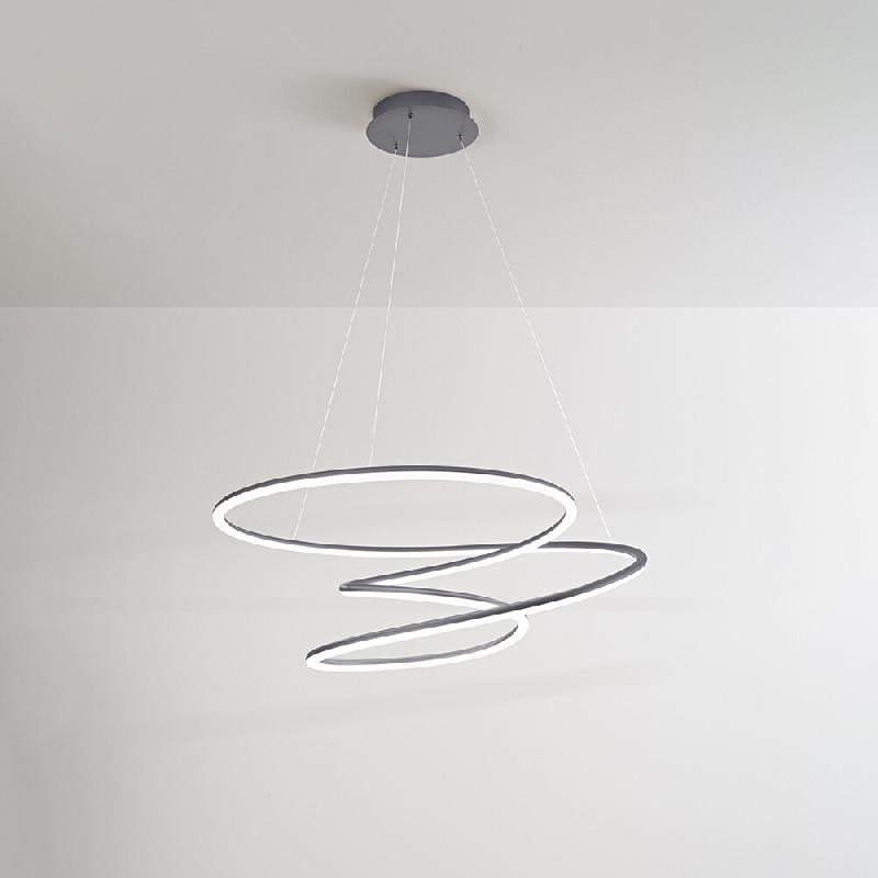 PERENZ Suspension LED SPIRA en métal gris métallisé 96W - gris 8023559541864_0