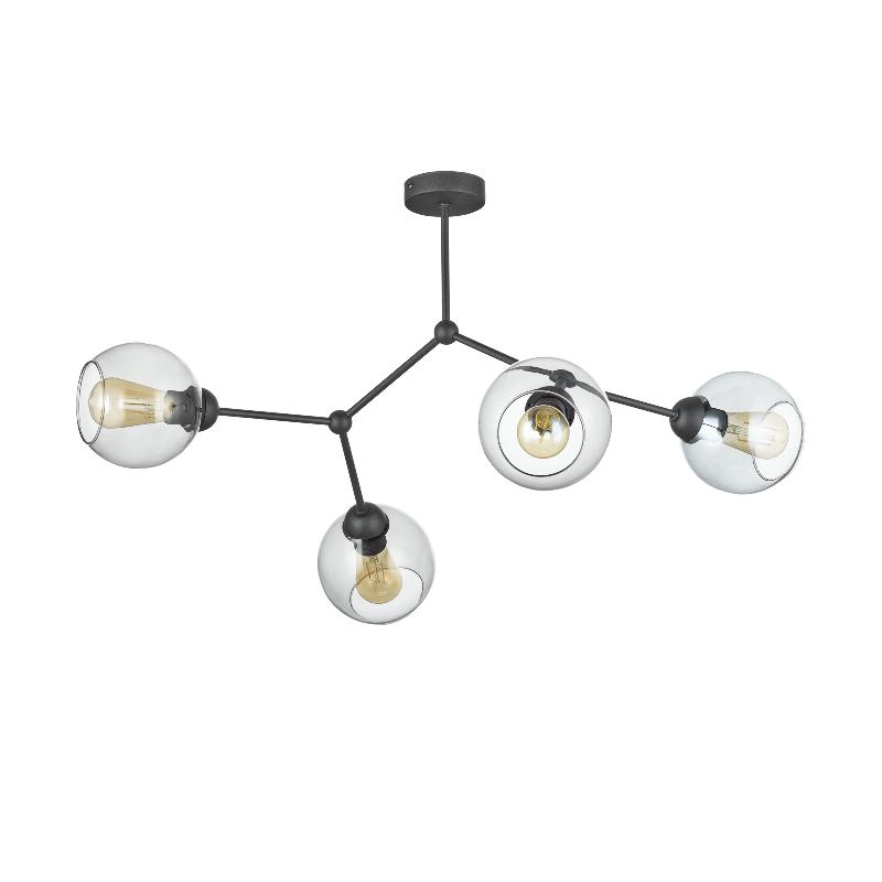 TK LIGHTING PLAFONNIER FAIRY À 1 LAMPE GRIS CLAIR/NOIR
