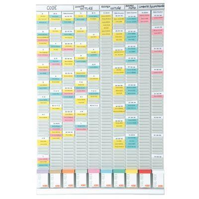 Planning polyvalent 54 fentes - 10 bandes - 96x64,5 cm - Capacité 540 fiches - Esselte 2901000_0