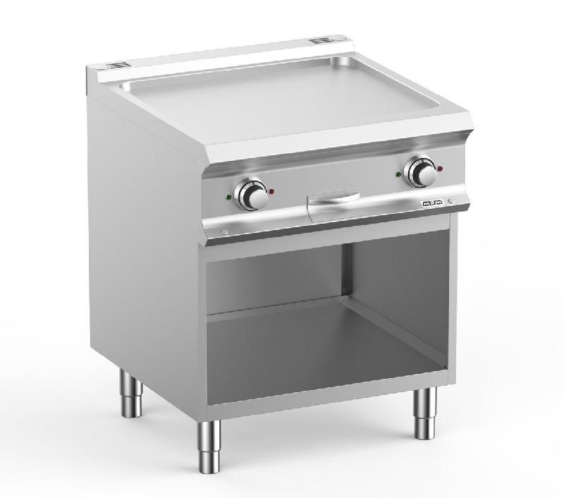 Plaque à snack professionnel électrique sur soubassement libre - Plaque lisse 63x54 - Domina Pro 700 - FTBE77AL_0