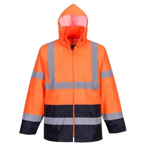 PORTWEST H443 VESTE DE PLUIE HI-VIS BICOLORE ORANGE/MARINE - TAILLE 4XL