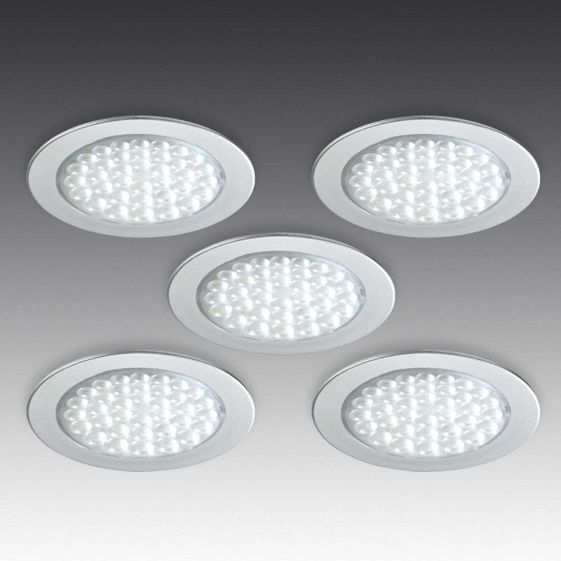 HERA SET DE 5 SPOTS ENCASTRÉS LED R 68 ASPECT INOX