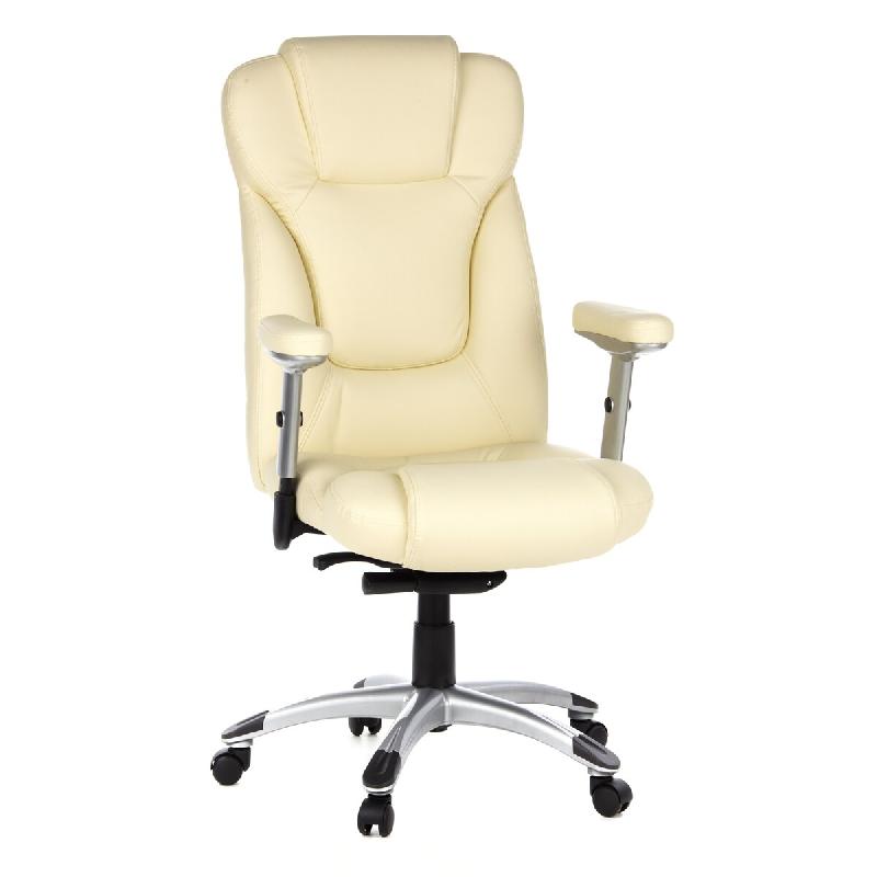 Siège de bureau / Fauteuil de direction EMBASSY 200, simili cuir crème hjh OFFICE - blanc plastique 668720_0