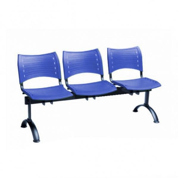 Siège poutre 3 places design - Bleu - Idéal pour accueils ou salles d'attente - Marque Rolléco_0