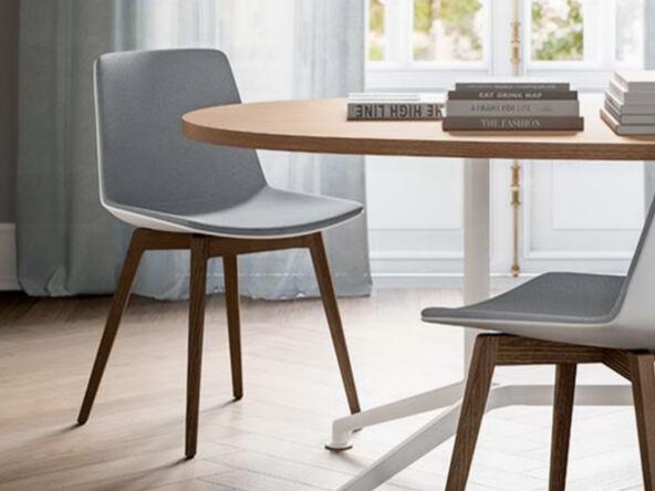 Lot de 2 chaises de réunion Origami Legno avec assise tissu_0