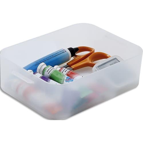 Sundis boîte de rangement Pure Box - polypropylène translucide - 2 poignées - combinable - A6 0.6L - 16,7 x 4,7 x 11,5 cm_0