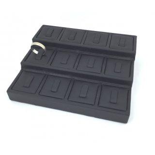 SUPPORT SIMILICUIR EN ESCALIER POUR 12 BAGUES