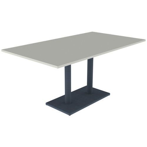 TABLE MENORCA 160X90 T6 ÉP. 24 MM STRAT ABS GRIS PERLE/NS - MOBIDECOR
