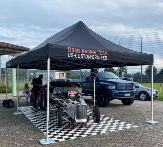 Tente pliante personnalisée pour le sport automobile_0