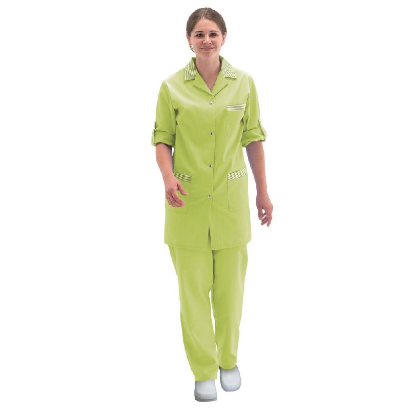 TUNIQUE FEMME VERT ANIS À MANCHES RÉGLABLES, TAILLE 56/58