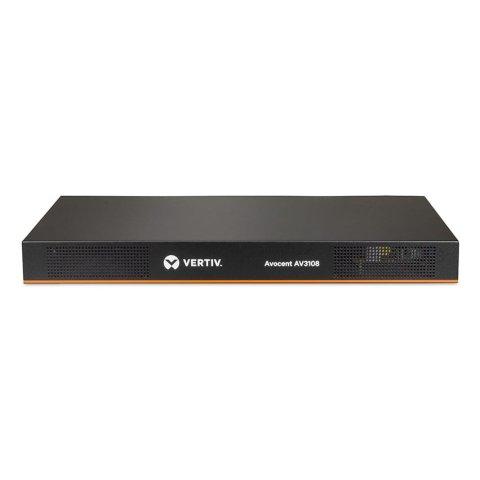 VERTIV AVOCENT AV 3108 COMMUTATEUR ÉCRAN, CLAVIER ET SOURIS GRILLE DE MONTAGE NOIR