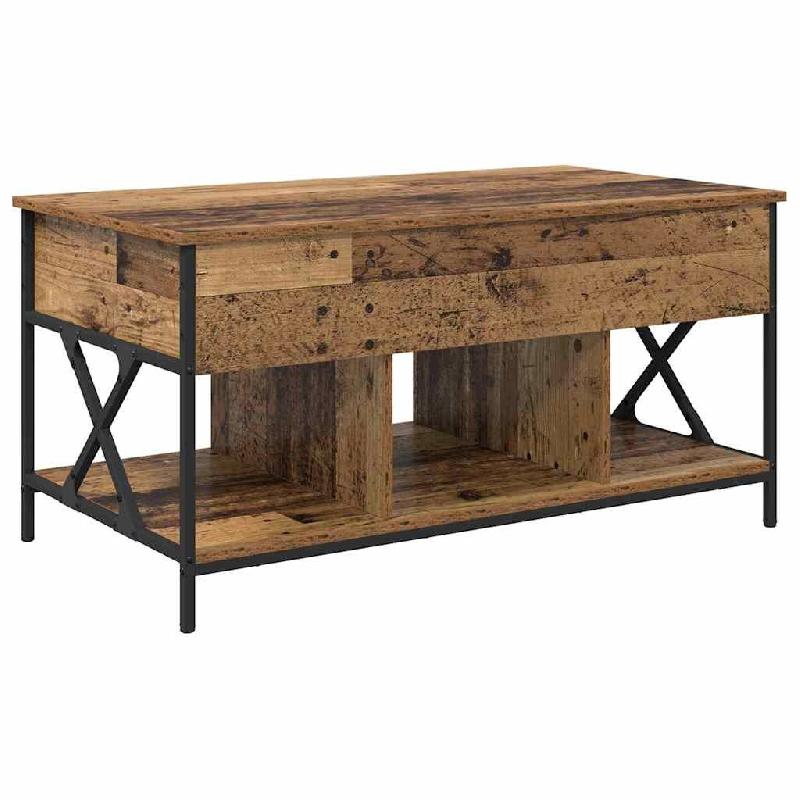 VidaXL Table basse Bois Ancien 100 x 55 x 48,5 cm Bois d'ingénierie Modèle Helios Prime - 883035_0