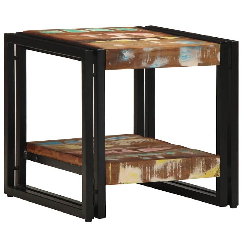 VidaXL Table basse Multicolore 40 x 40 x 38 cm Bois Recyclé Solide Modèle Orion Industriel - 4102726_0