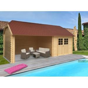Abri de jardin en bois, moitié ouvert - s8509 - sans plancher, avec toiture 4 pentes et espace pour spa ou salon de jardin_0