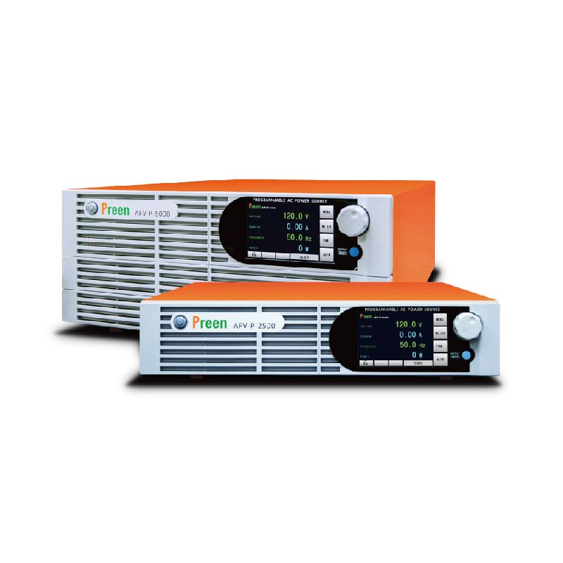 AFV-P-SERIE | Alimentations programmables AC/DC série AFV-P - 1 voie - 600 VA à 5 kVA - 0-310 Veff - 0-420 VDC - THD < 0,3% - Écran tactile 5