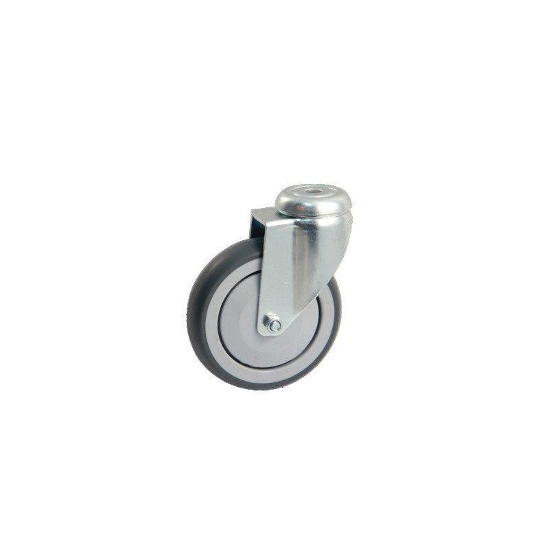 ROULETTE GRISE PLATINE RONDE 100MM PIVOTANTE - AVL - 550882O