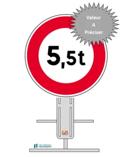 B13 - Accès interdit aux véhicules ayant un poid supérieur sur pied temporaire_0